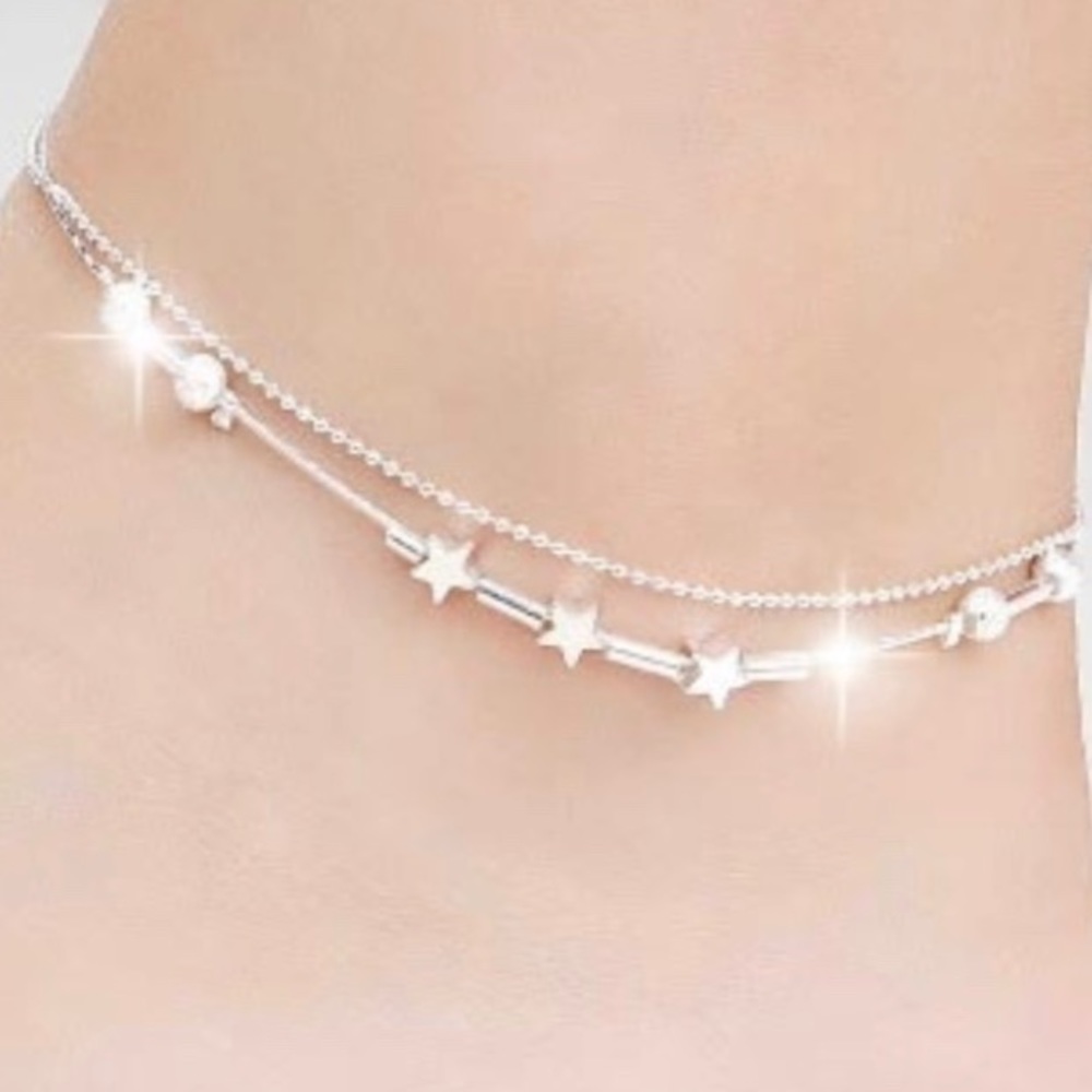 STAMPED S925 SILVER ANKLE BRACELET